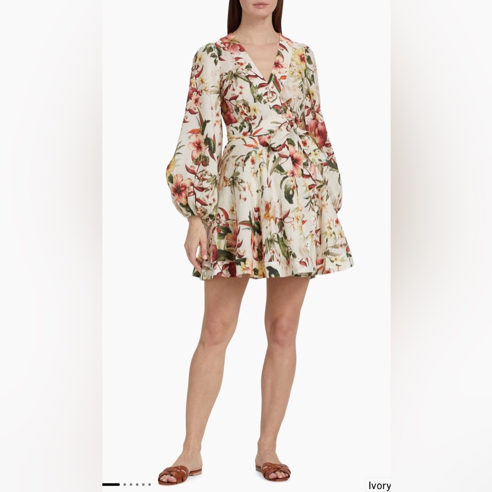 Zimmermann Lexy Floral Wrap Mini Dress Size 1